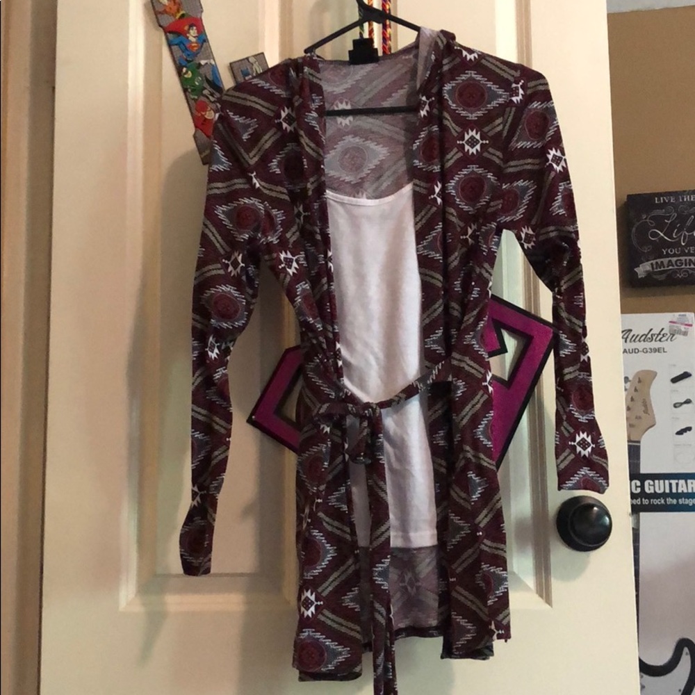 Cardigan with built in tank top